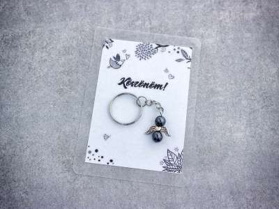 Köszönöm kulcstartó hematittal