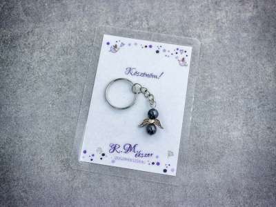 Köszönöm kulcstartó hematittal