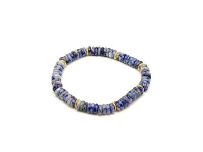 Szodalit spot korong karkötő köztessel 6x2mm