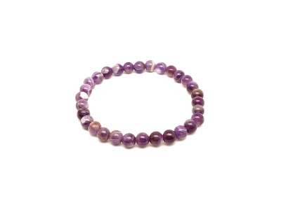 Ametiszt chevron golyó karkötő 6-7mm