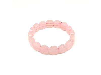 Rózsakvarc háromszög faz korong karkötő 13x6mm