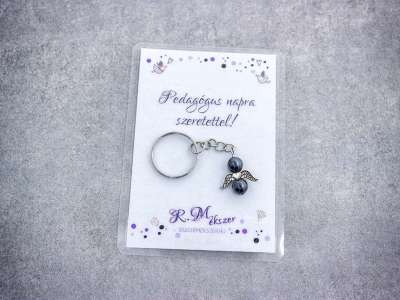 Pedagógus napra kulcstartó hematittal