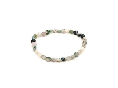 Achát Fa fazettált korong karkötő 6x4mm