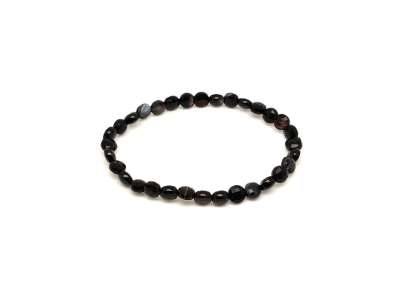 Achát fekete fazettált korong karkötő 6x4mm