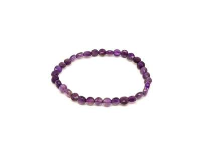 Ametiszt fazettált korong karkötő 6x4mm