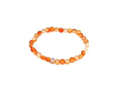 Karneol fazettált korong karkötő 6x4mm