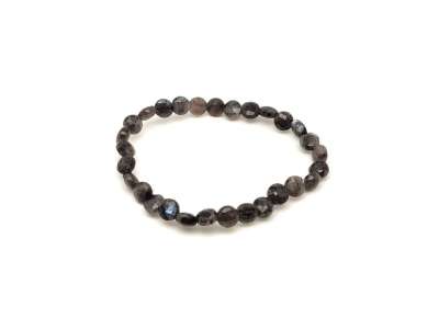 Larvikit fazettált korong karkötő 6x4mm