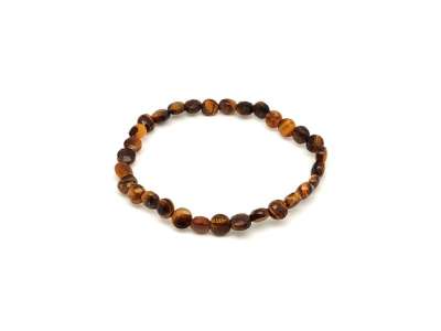 Tigrisszem fazettált korong karkötő 6x4mm