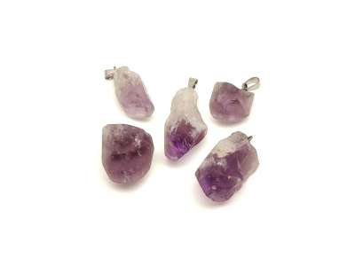Ametiszt chevron natúr csúcs medál 2-4cm