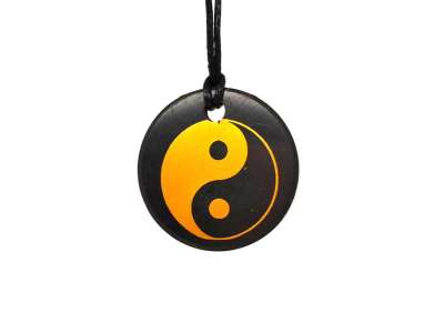 Shungit medál Yin Yang kerek 30mm