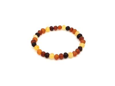 Borostyán kerekített matt vegyes karkötő 7-8mm