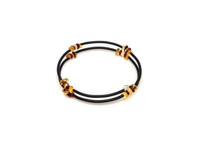 Borostyán memória drótos 5x7mm splitter karkötő