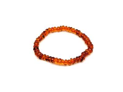 Borostyán sötét kerekített splitter karkötő A