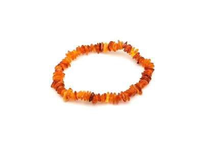 Borostyán sötét splitter gumis karkötő