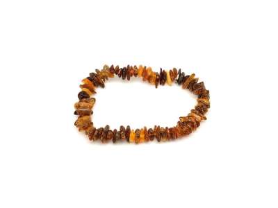 Borostyán splitter gumis karkötő B