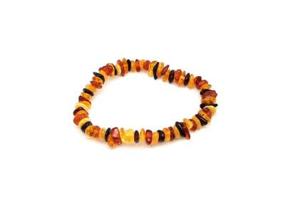 Borostyán vegyes splitter gumis karkötő