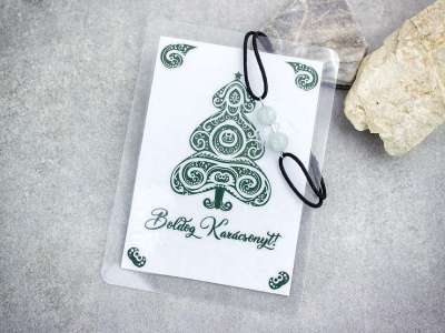 Boldog Karácsonyt akvamarin angyal karkötő