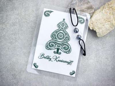 Boldog Karácsonyt hematit angyal karkötő