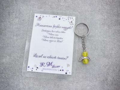 Hamarosan férjhez megyek sárga angyal medálos kulcstartó