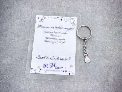 Hamarosan férjhez megyek színes nyuszi medálos kulcstartó