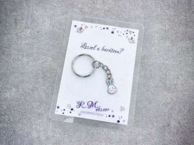 Leszel a barátom színes nyuszi medálos kulcstartó