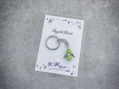 Legjobb barátomnak zöld angyal medálos kulcstartó