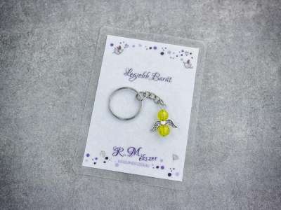 Legjobb barátomnak sárga angyal medálos kulcstartó