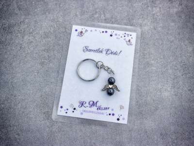 Szeretlek Dédi kulcstartó hematittal