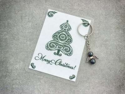 Merry Christmas kulcstartó hematittal