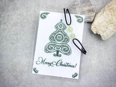 Merry Christmas jáde angyal karkötő