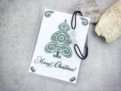 Merry Christmas akvamarin angyal karkötő