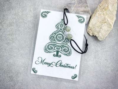 Merry Christmas labradorit angyal karkötő