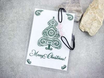 Merry Christmas rózsakvarc angyal karkötő