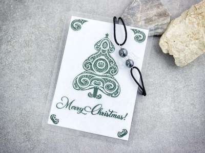 Merry Christmas hematit angyal karkötő