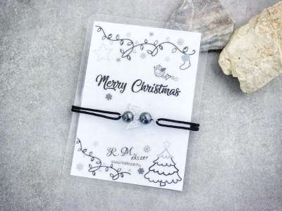 Merry Christmas hematit angyal karkötő