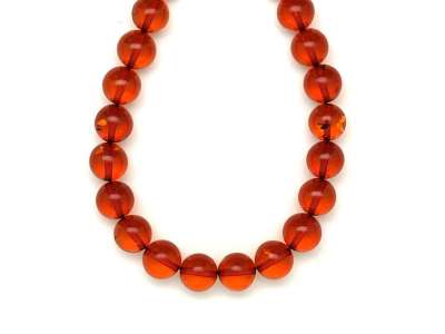 Borostyán barna golyó 9,5mm A nyaklánc 45cm