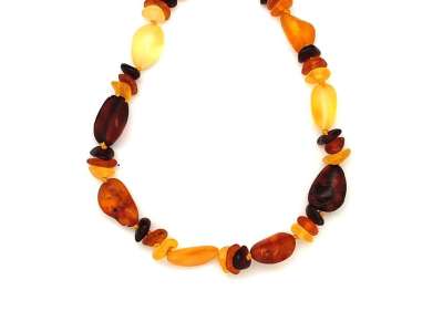 Borostyán matt pebble 6-9x8-17mm nyaklánc 50cm