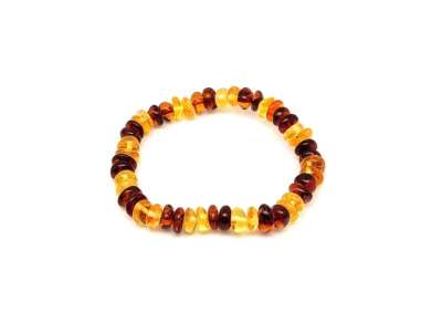 Borostyán kerekített multi világos splitter karkötő