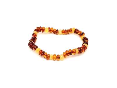 Borostyán kerekített barna sárga splitter karkötő