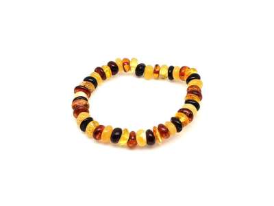 Borostyán kerekített mix splitter karkötő