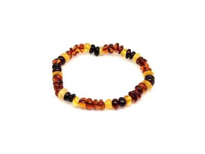 Borostyán kerekített multi barna splitter karkötő