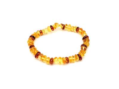 Borostyán kerekített sárga barna splitter karkötő