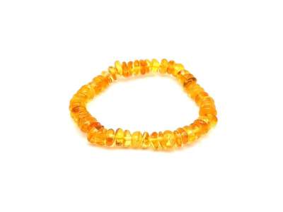 Borostyán kerekített sárga splitter karkötő