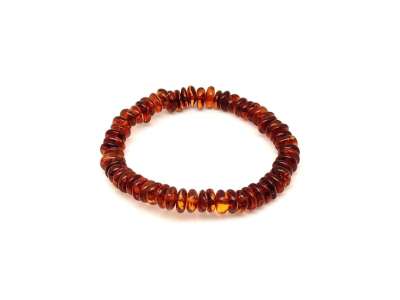 Borostyán sötét barna kerekített splitter karkötő