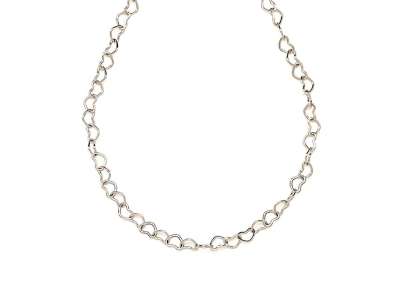 Orvosi acél ezüstszínű szív lánc nyaklánc 45 cm