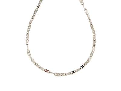 Orvosi acél ezüstszínű lapított ovál lánc 45 cm