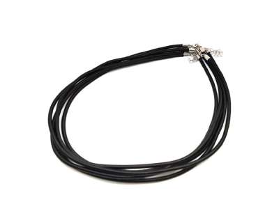 Fekete anyag zsinór nyaklánc 45 cm