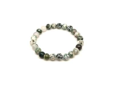 Achát fa ásvány karkötő golyós 8mm