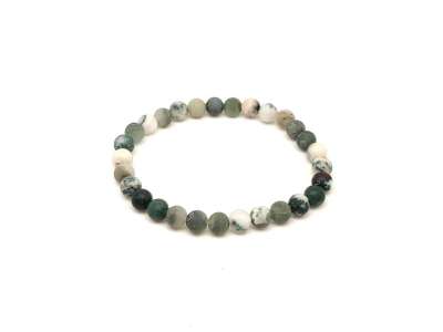 Achát fa matt ásvány karkötő golyós 6mm