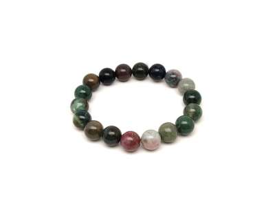 Achát indiai ásvány karkötő golyós 10mm